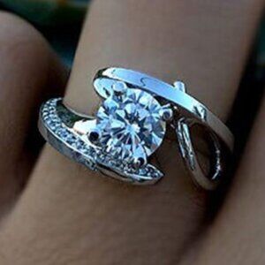 💎Exclusive 925 Silver Plated Classy CZ Wedding Ring, GPMB1488